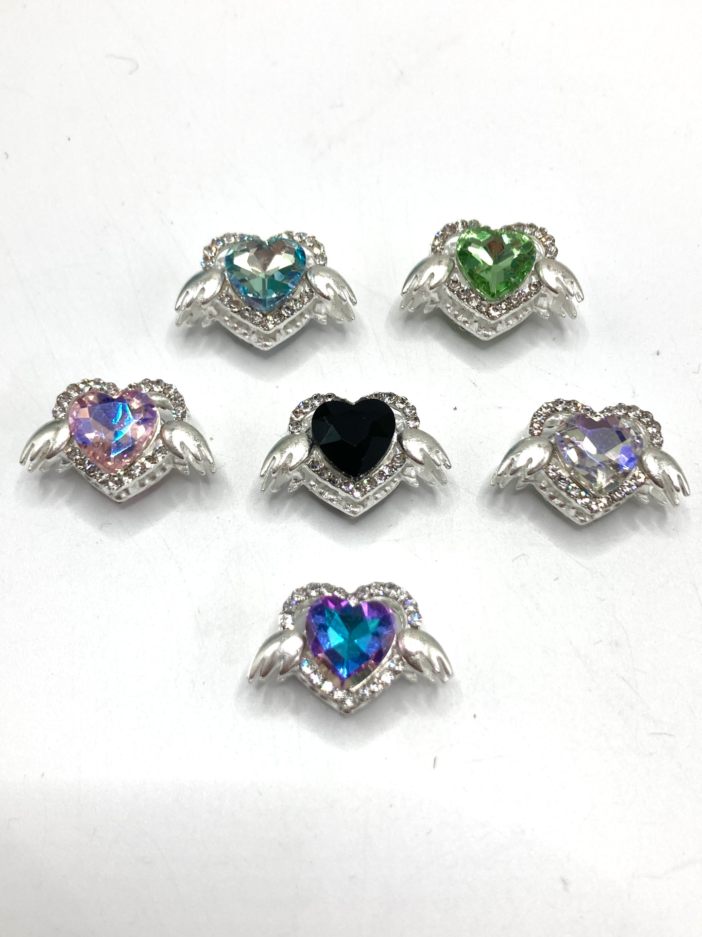 Alloy beads Metal heart-shaped beads heart Wings Metal Beads Rhinestone Random Mix