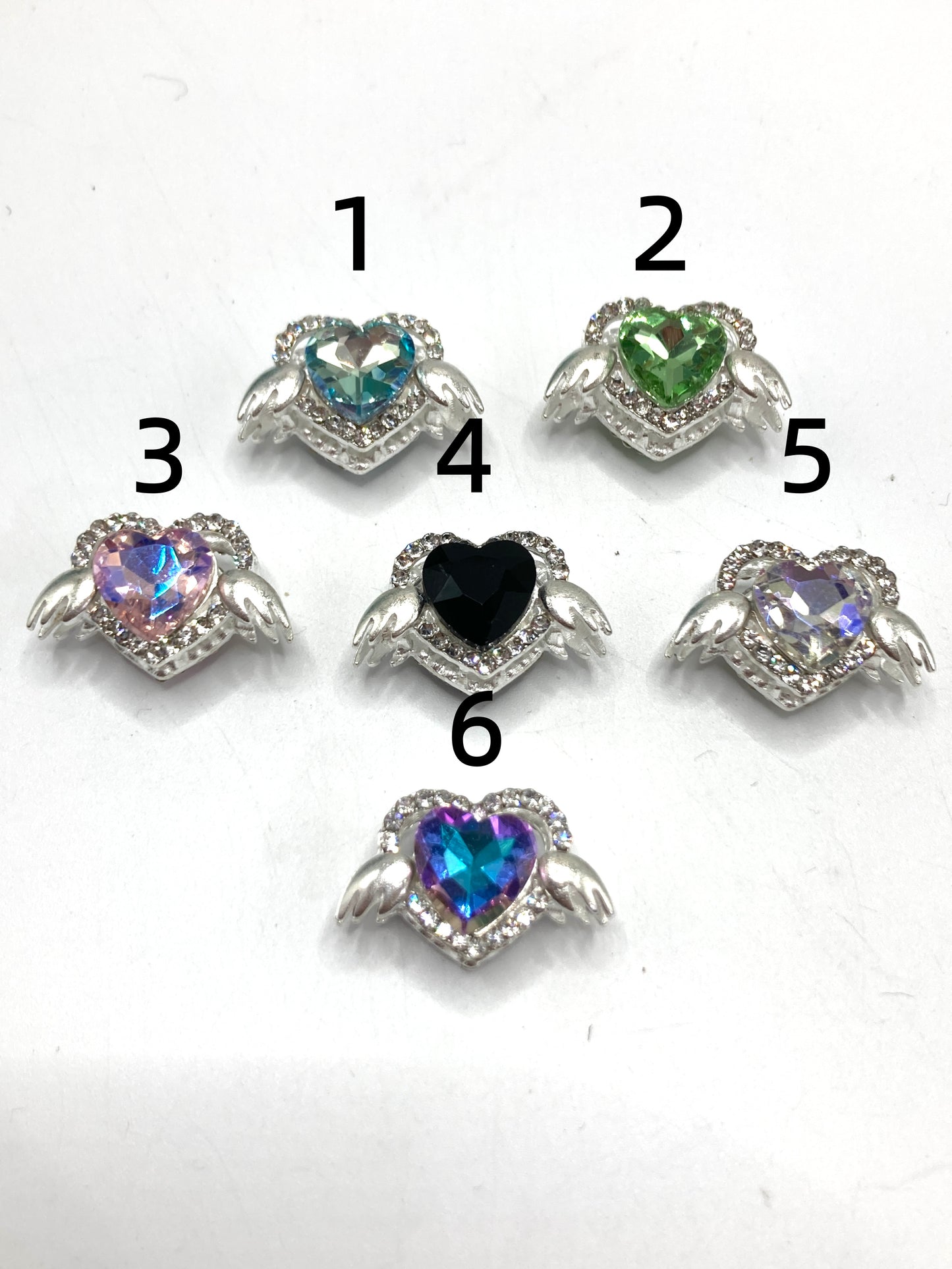 Alloy beads Metal heart-shaped beads heart Wings Metal Beads Rhinestone Random Mix