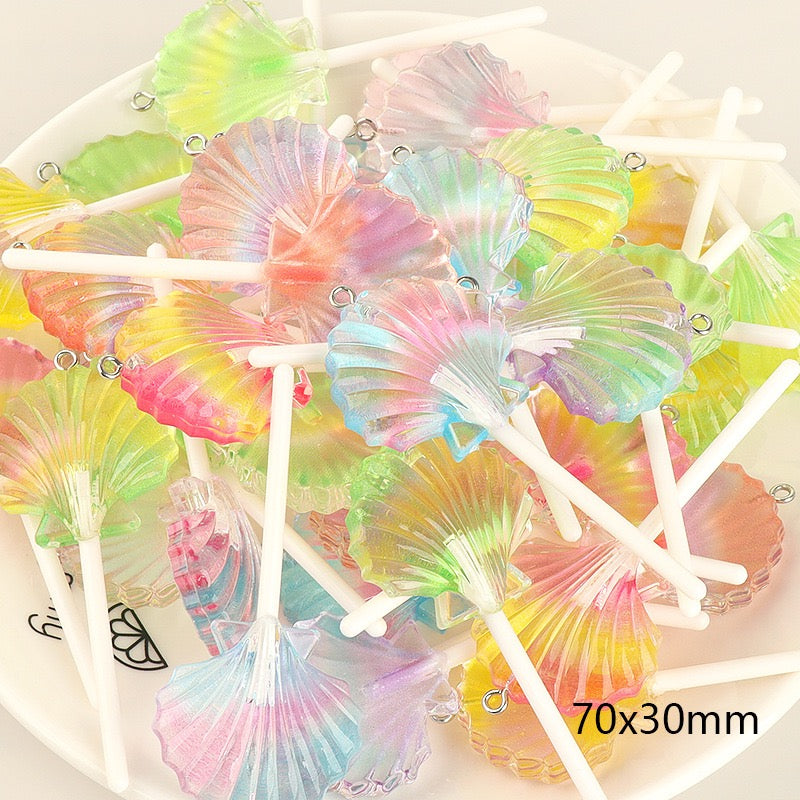 Hot selling colorful windmil seashell star heart rainbow bear sun flower candy lollipop charm pendant