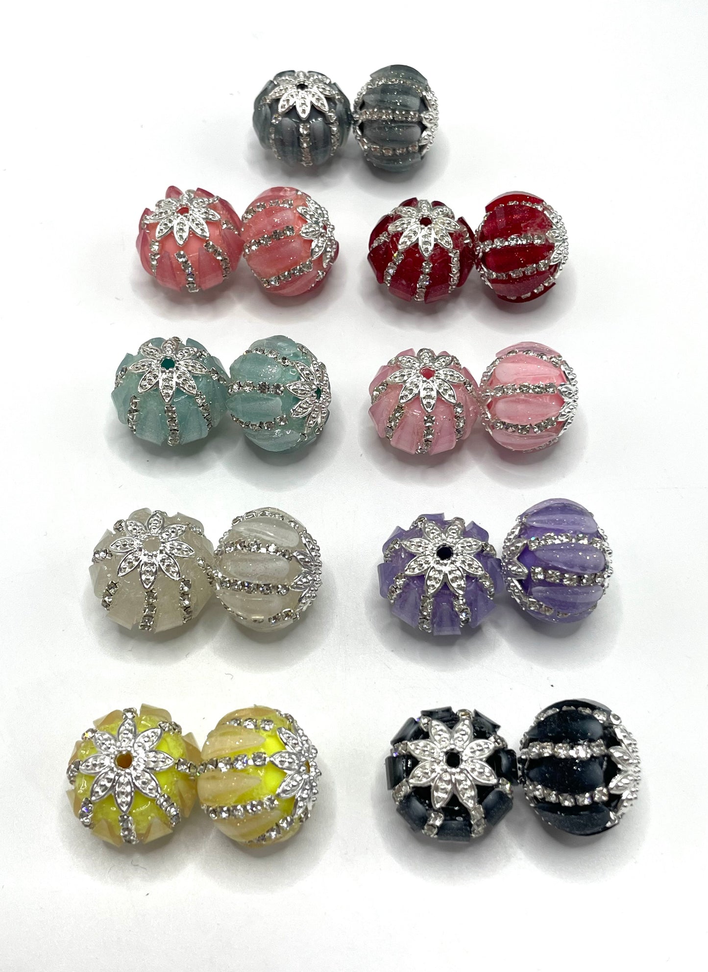 Pumpkin beads Fancy Beads Chain Metal gasket Spacer glitter  Acrylic beads 20mm Random Mix