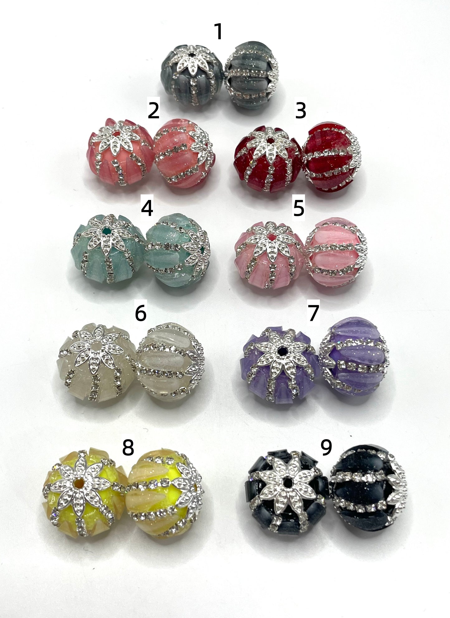 Pumpkin beads Fancy Beads Chain Metal gasket Spacer glitter  Acrylic beads 20mm Random Mix