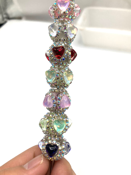 Fancy Beads mirror Transparent heart-shaped rhinestones Chain Acrylic beads Random Mix