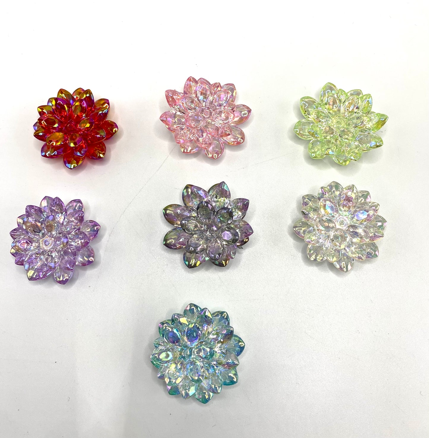 Lotus Spacer Seven Color Clear with  UV Colorful Lotus Acrylic Beads Spacer,35mm,31mm,21mm