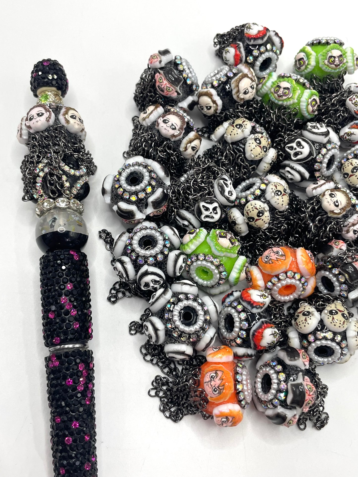 Halloween Series Horrible character beads Chain pendant beads Pearl ring spacers Random Mix