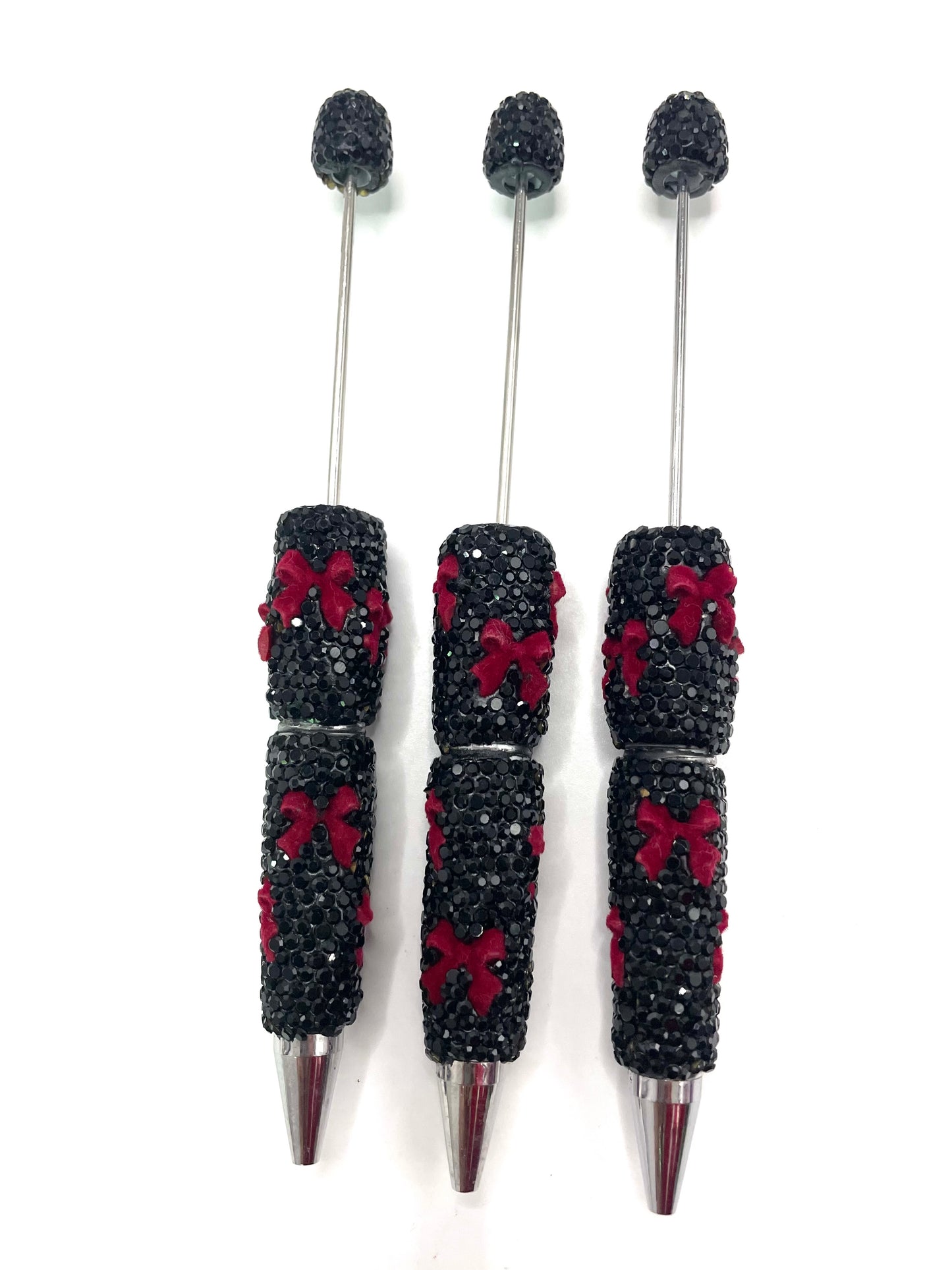 #1-#21 bow pen fancy clay rhinestone bow pen ornaments with acrylic bow colored random mix