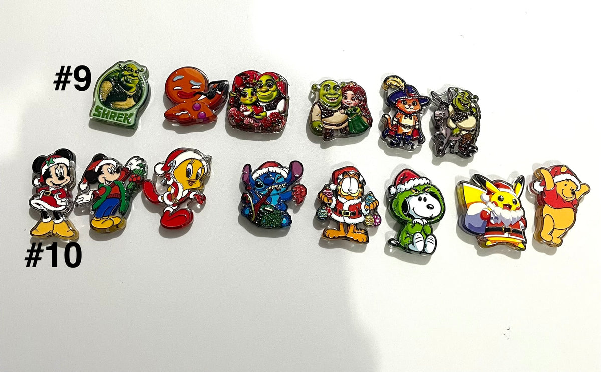 diy beaded beadable crylic  characters focal acrylic focal beads ,figures beads ,variety styles ,Christmas vibe