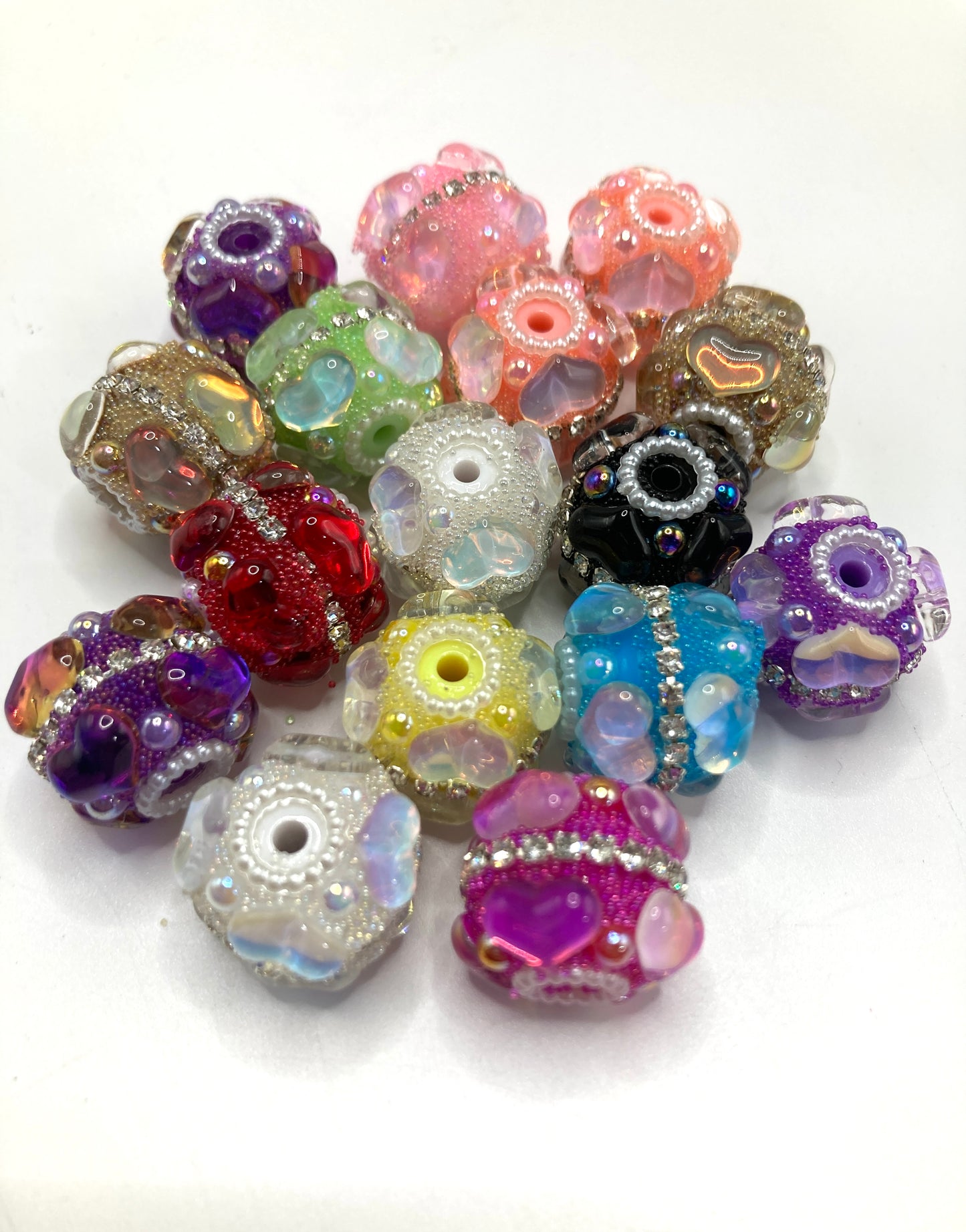 Fancy Beads Bubble Chain beads Heart-shaped acrylic bubble chain with beads Random Mix