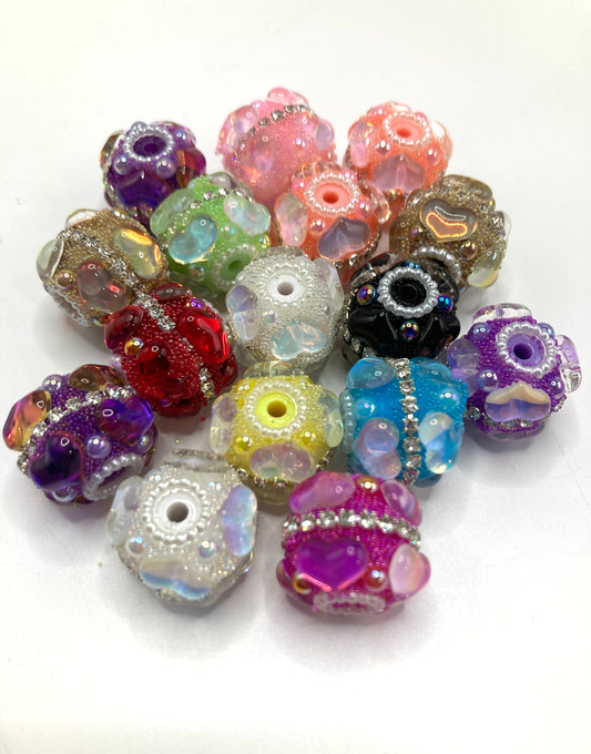 Fancy Beads Bubble Chain beads Heart-shaped acrylic bubble chain with beads Random Mix