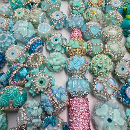 Color mixed different fancy bead flower bead crystal bead random mixed