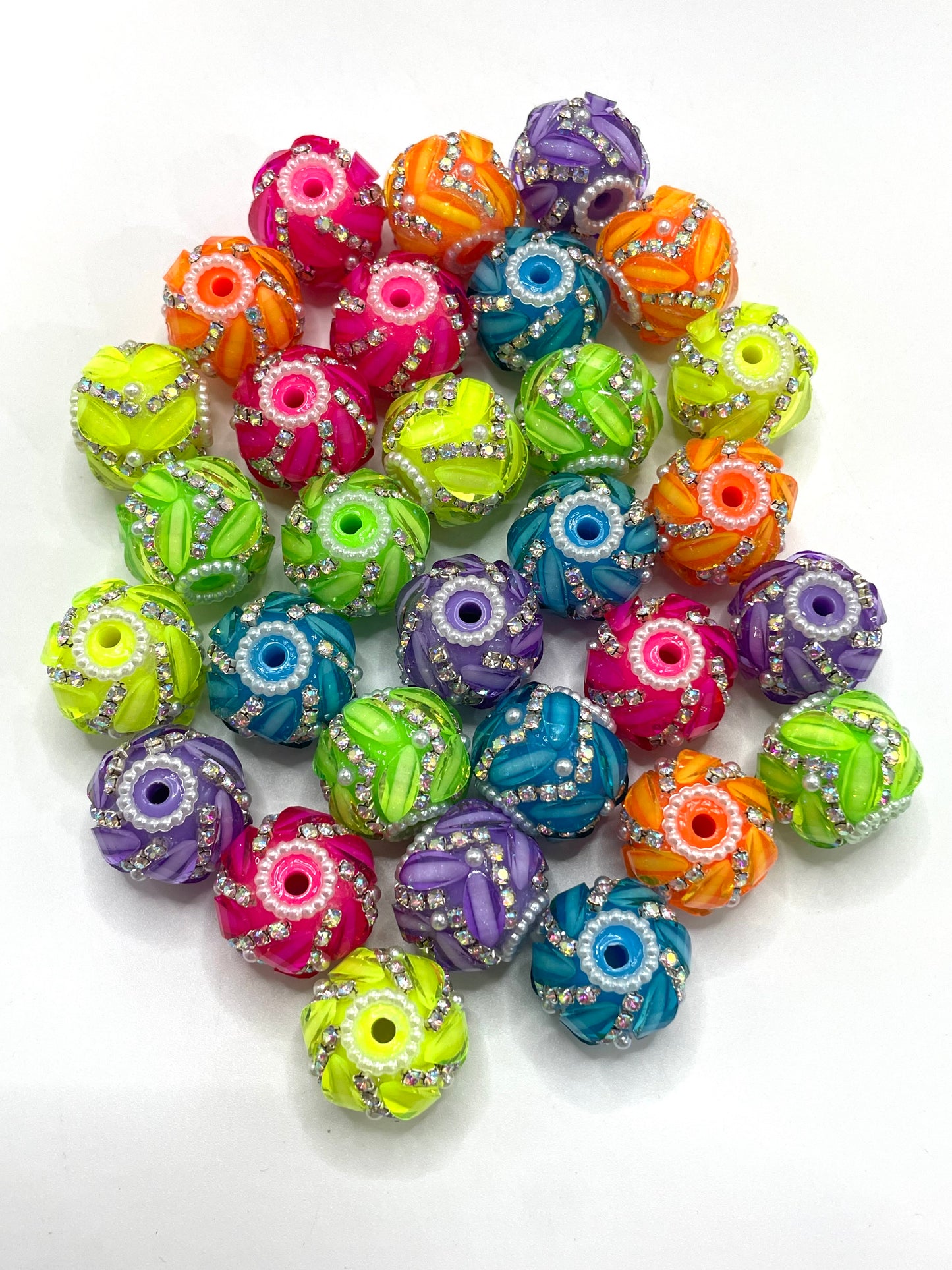 Fancy Beads Pumpkin beads Neon Color Series Pumpkin beads Double-layered chain beads 18mm Random Mix