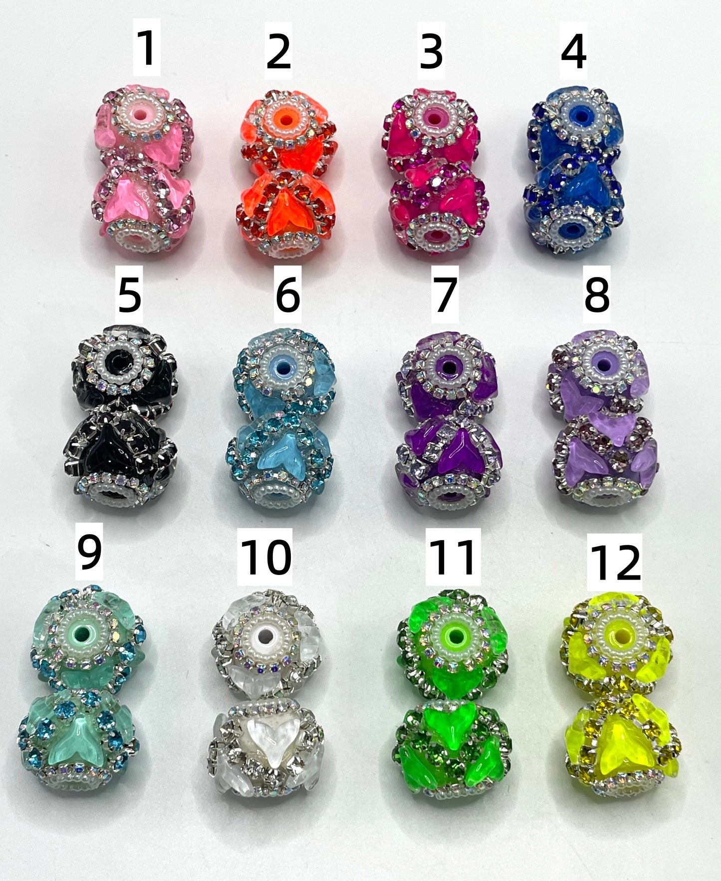 Fancy Beads Chain and pearl gasket Colorful Chain Mermaid tail Random Mix 19mm