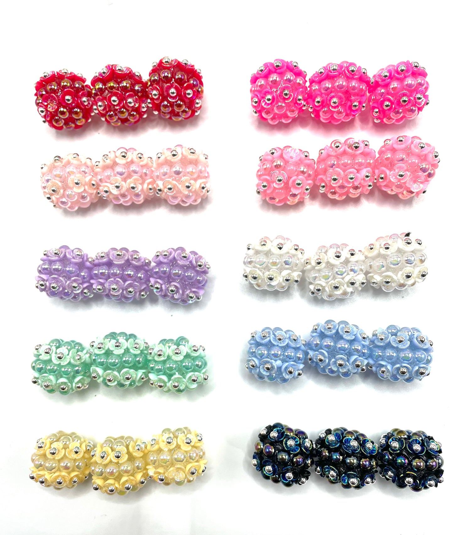 Diy beaded beadable fancy bubble flower beads