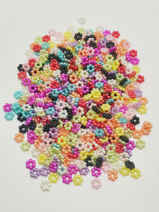 Pearl Spacer Solid Color Flower Spacer Beads,Random Mix,8mm