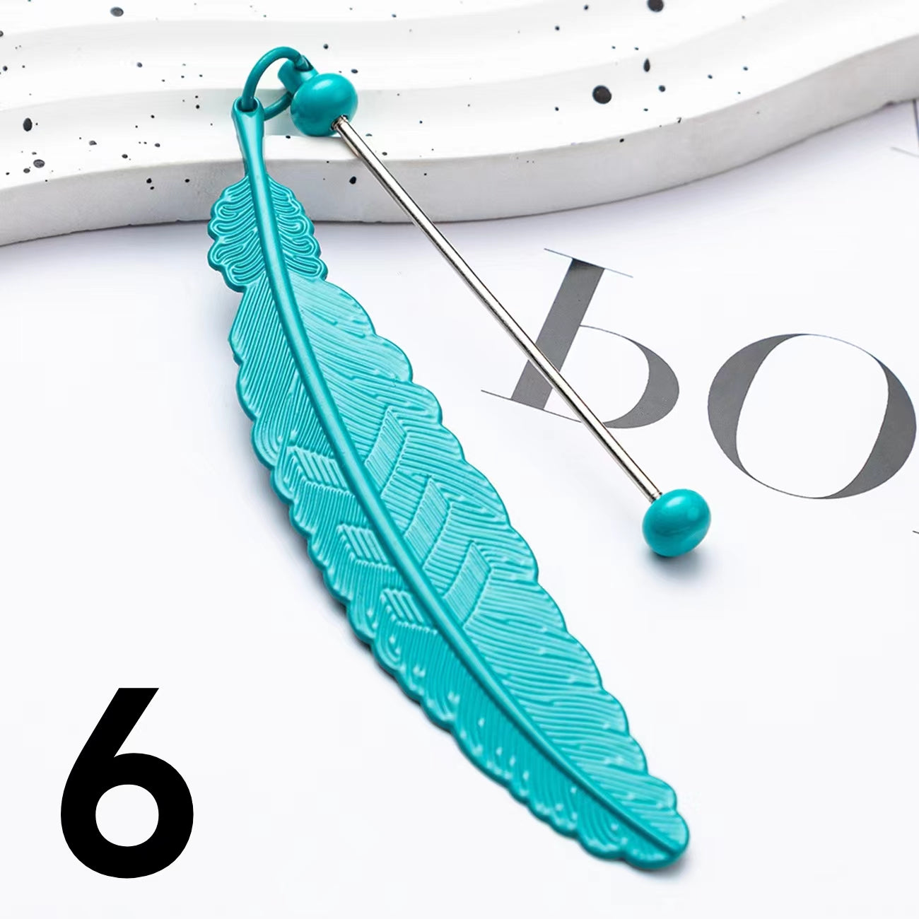 Feather Metal Shaped Beadable Bookmark Beaded Book Mark