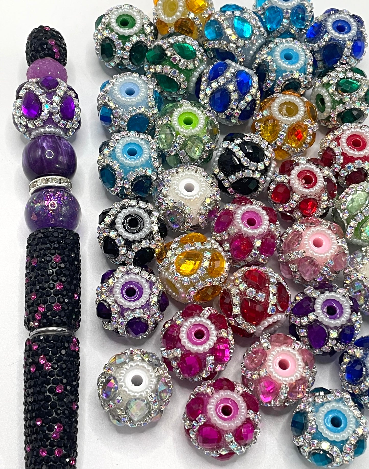 Fancy Beads Rhinestone Chain Glass Mirror Pearl gasket spacer Acrylic beads Random Mix
