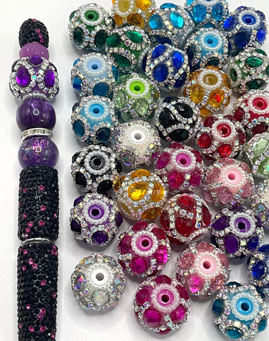 Fancy Beads Rhinestone Chain Glass Mirror Pearl gasket spacer Acrylic beads Random Mix