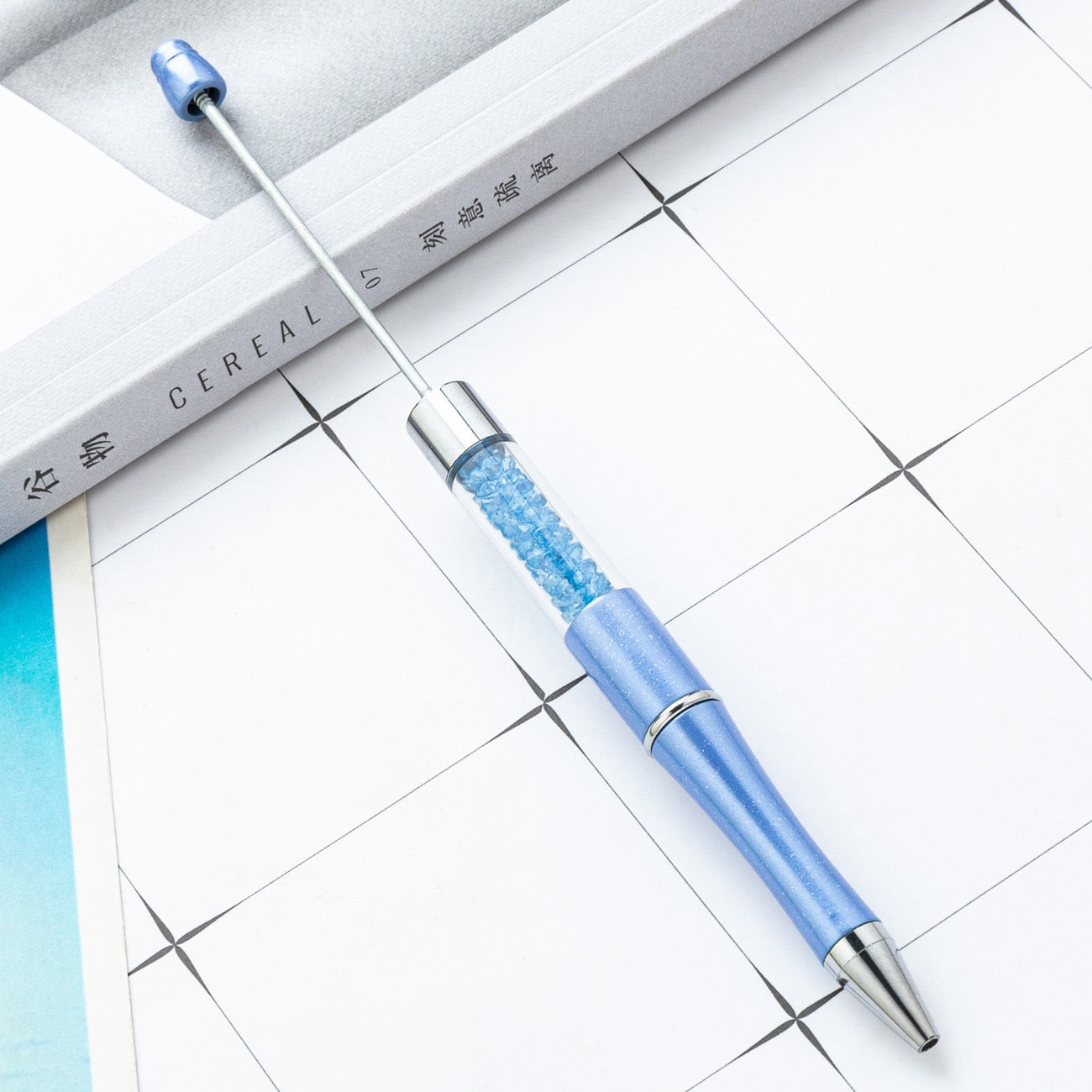 diy pen has the crystal inside the empty plastic tube beadable pen beaded pen ball point plastic pen