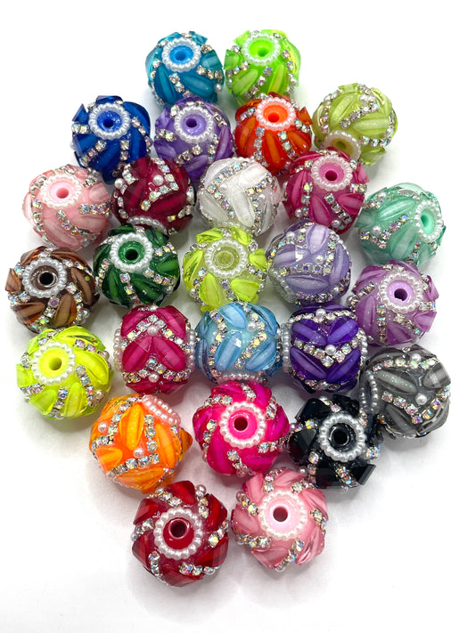 Fancy Beads Pumpkin beads Neon Color Series Pumpkin beads Double-layered chain beads 18mm Random Mix