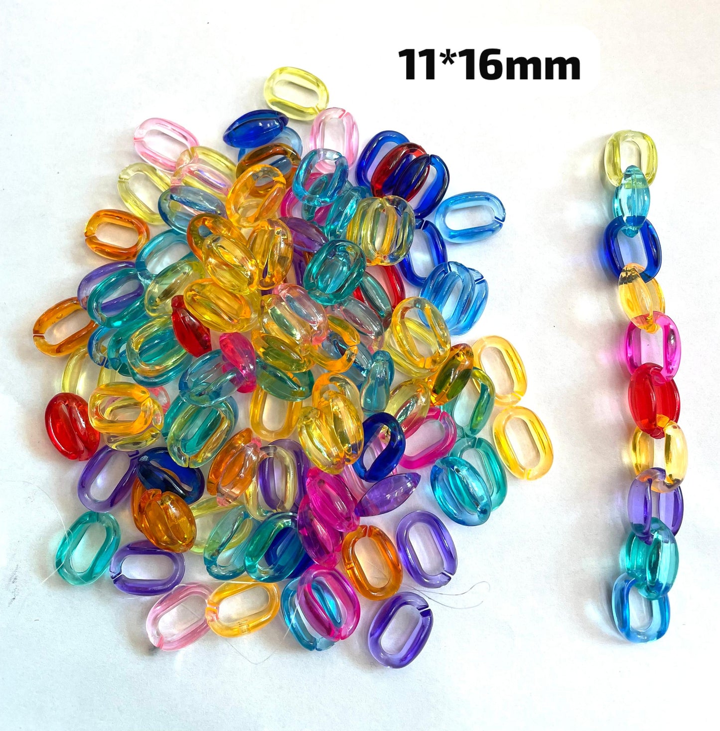 plastic open ring acrylic link chain for bags for phones