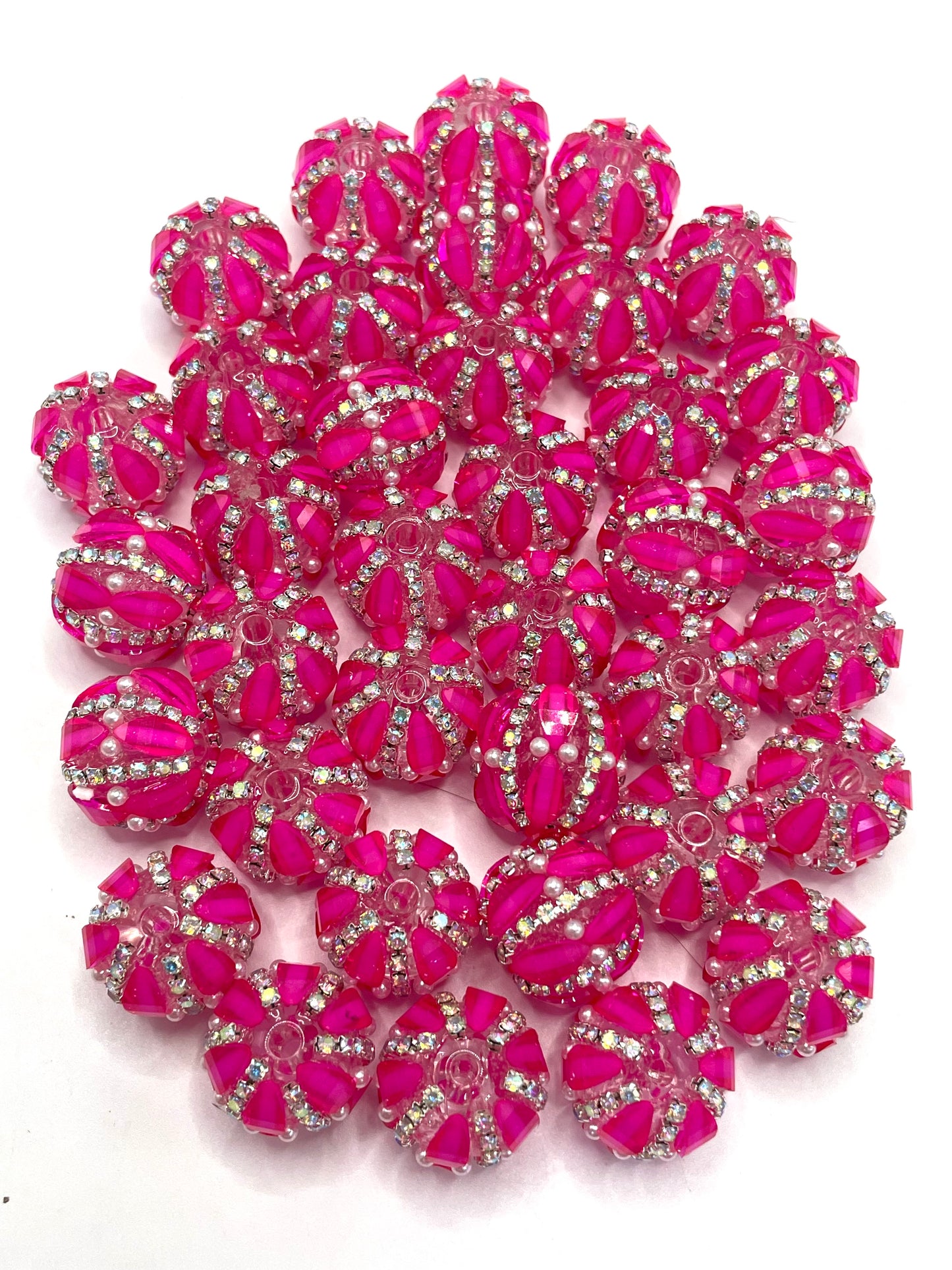 Fancy Beads Neon Color Series Pumpkin beads Double-layered chain beads 18mm Random Mix