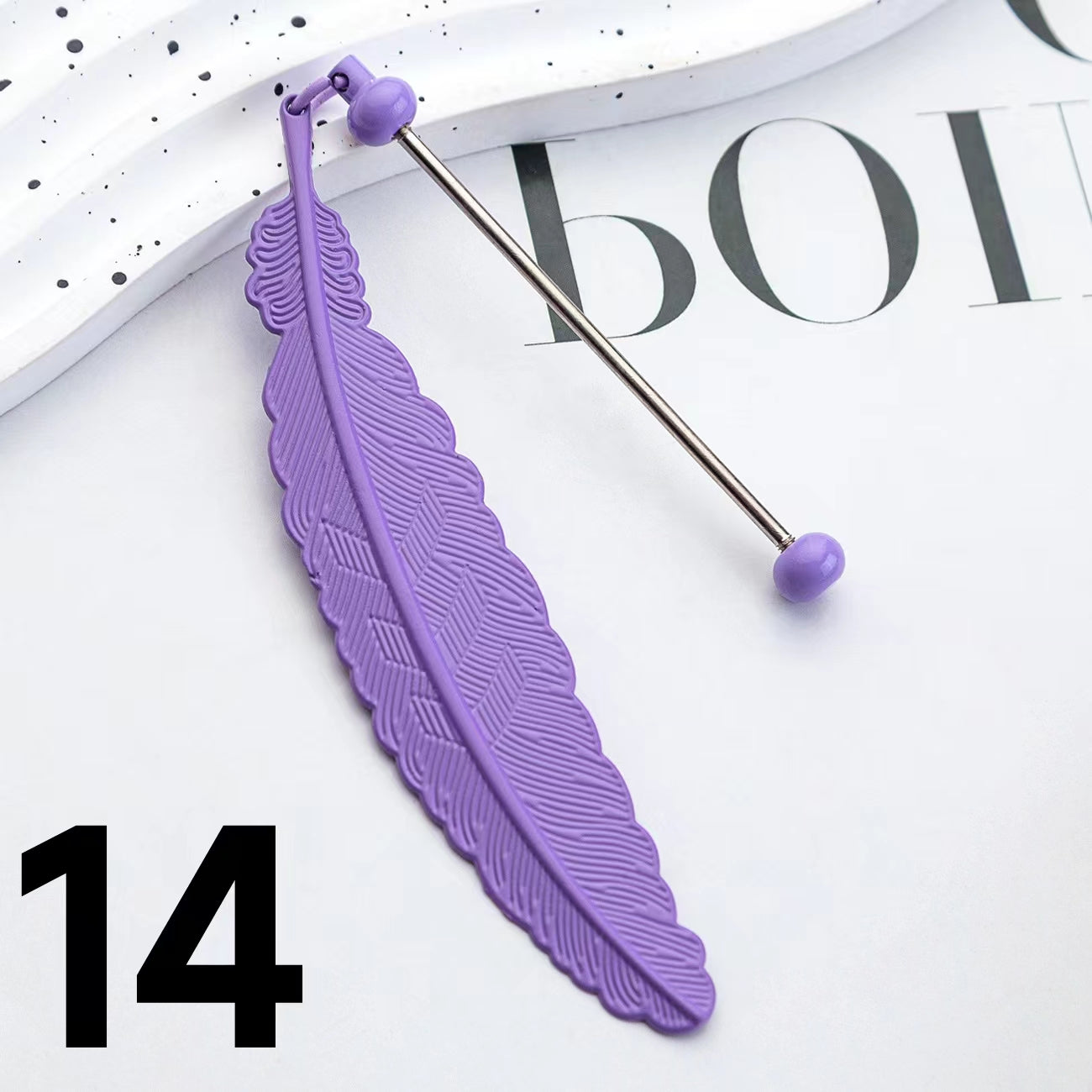 Feather Metal Shaped Beadable Bookmark Beaded Book Mark