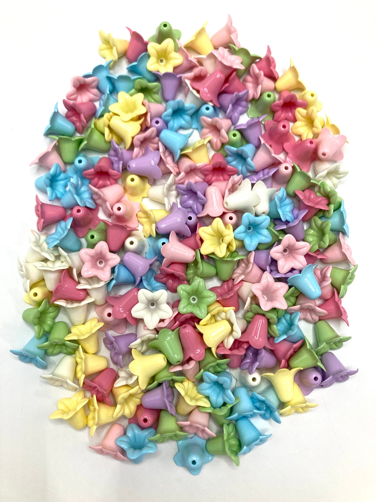 Acrylic flowers bead Flower-spacer beads Lavender flower Colored flower bead holder for diy pen diy bracelete 12mm*17mm Random Mix