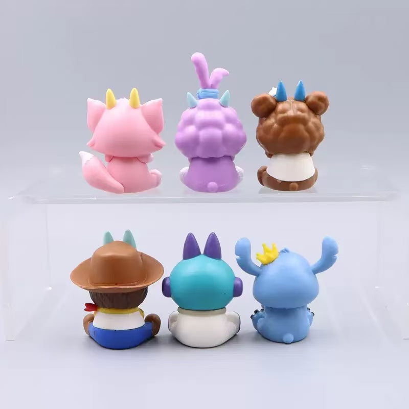 LABUBU Drag Series Animal suit Spongebob SquarePants Set Desktop ornament Pen Toppers