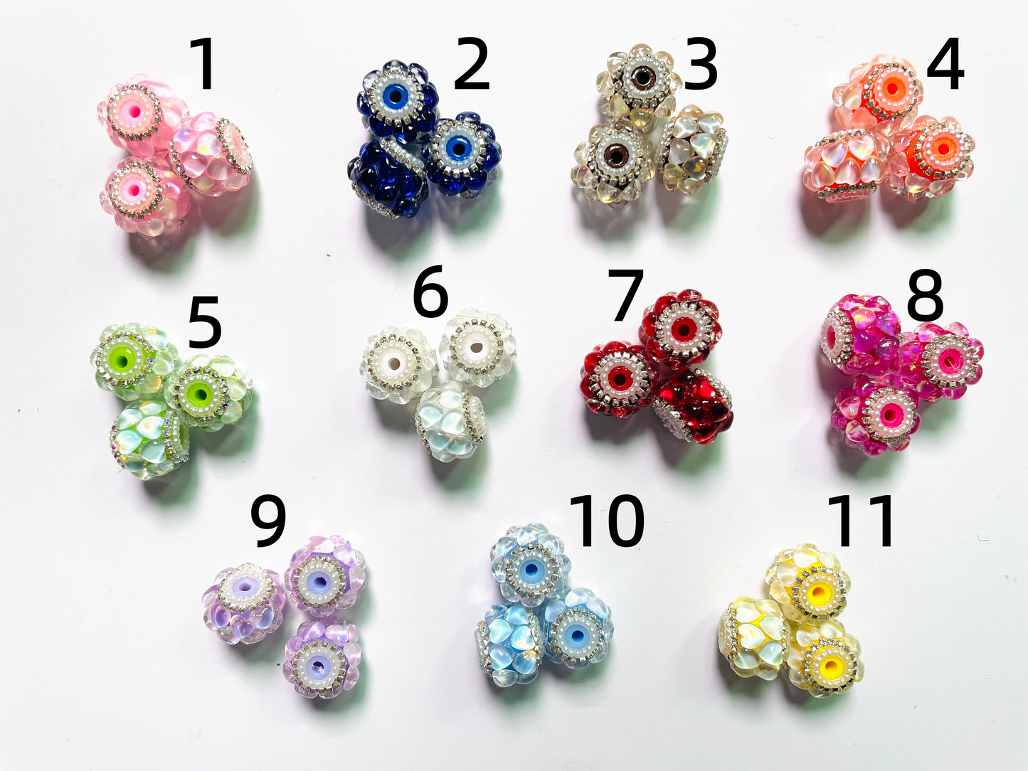 Beaded beadable fancy beads ornaments wig rhinestone chain and heart shaped stone ,random minx ,colored