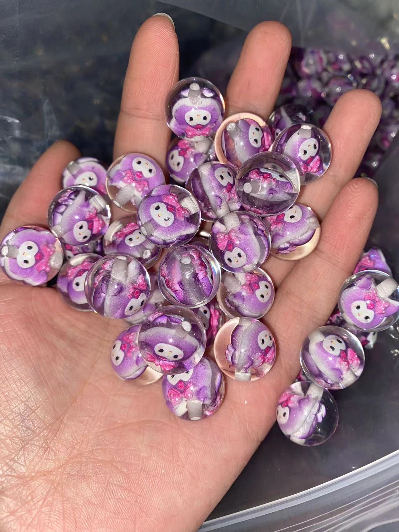16mm acrylic bead with character