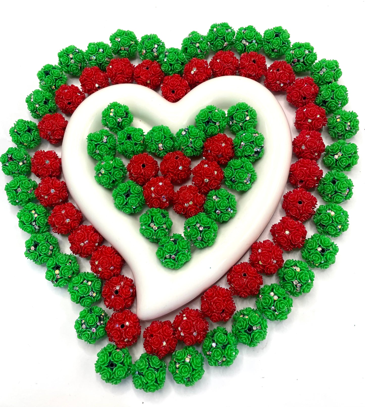 Flower bead Colorful flowers with rhinestones Clay rose flower beads for Christmas 20mm Random Mix