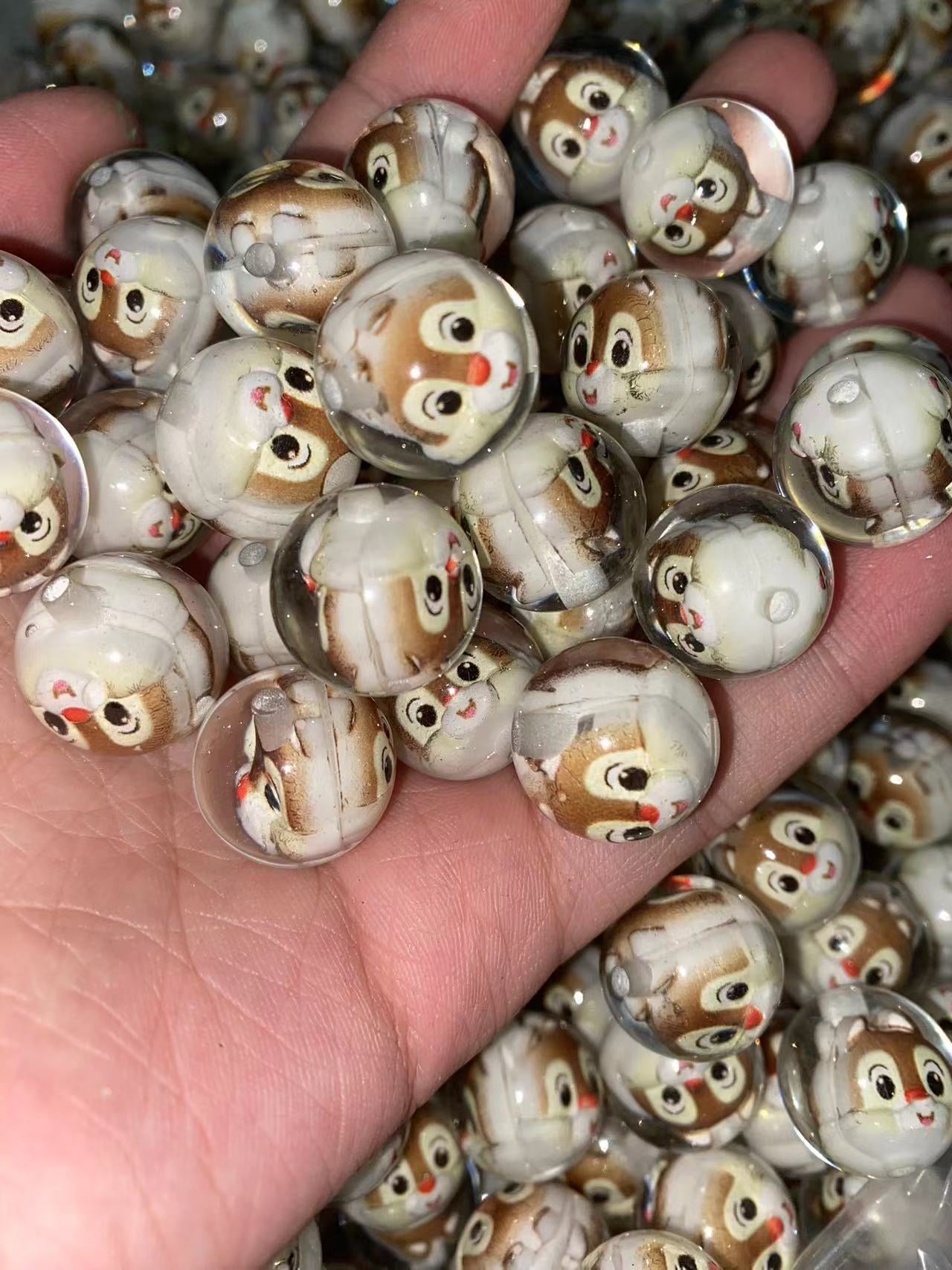 16mm acrylic bead with character