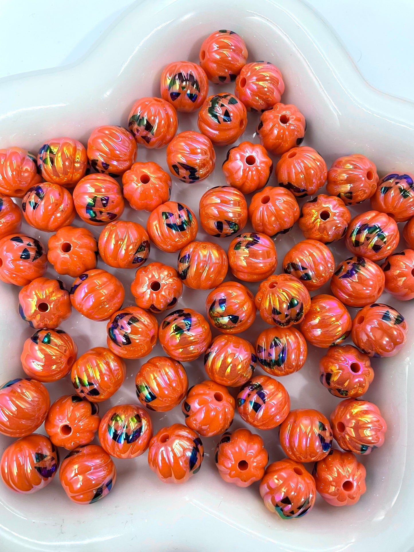 Acrylic beads Halloween Beads Lips Heart Pumpkin Ghost Cartoon printed beads and a series of multi-element beads 16mm
