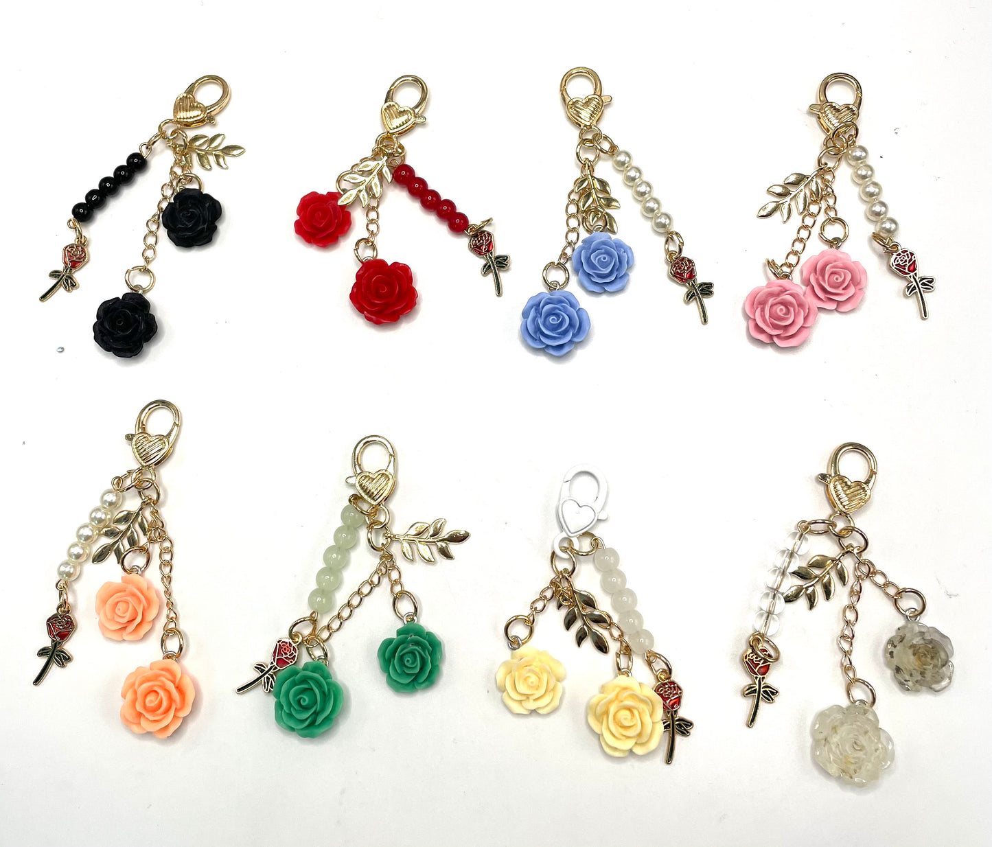 resin rose camellia iron alloy latch diy charm for keychain for handbag for pen drive decoration