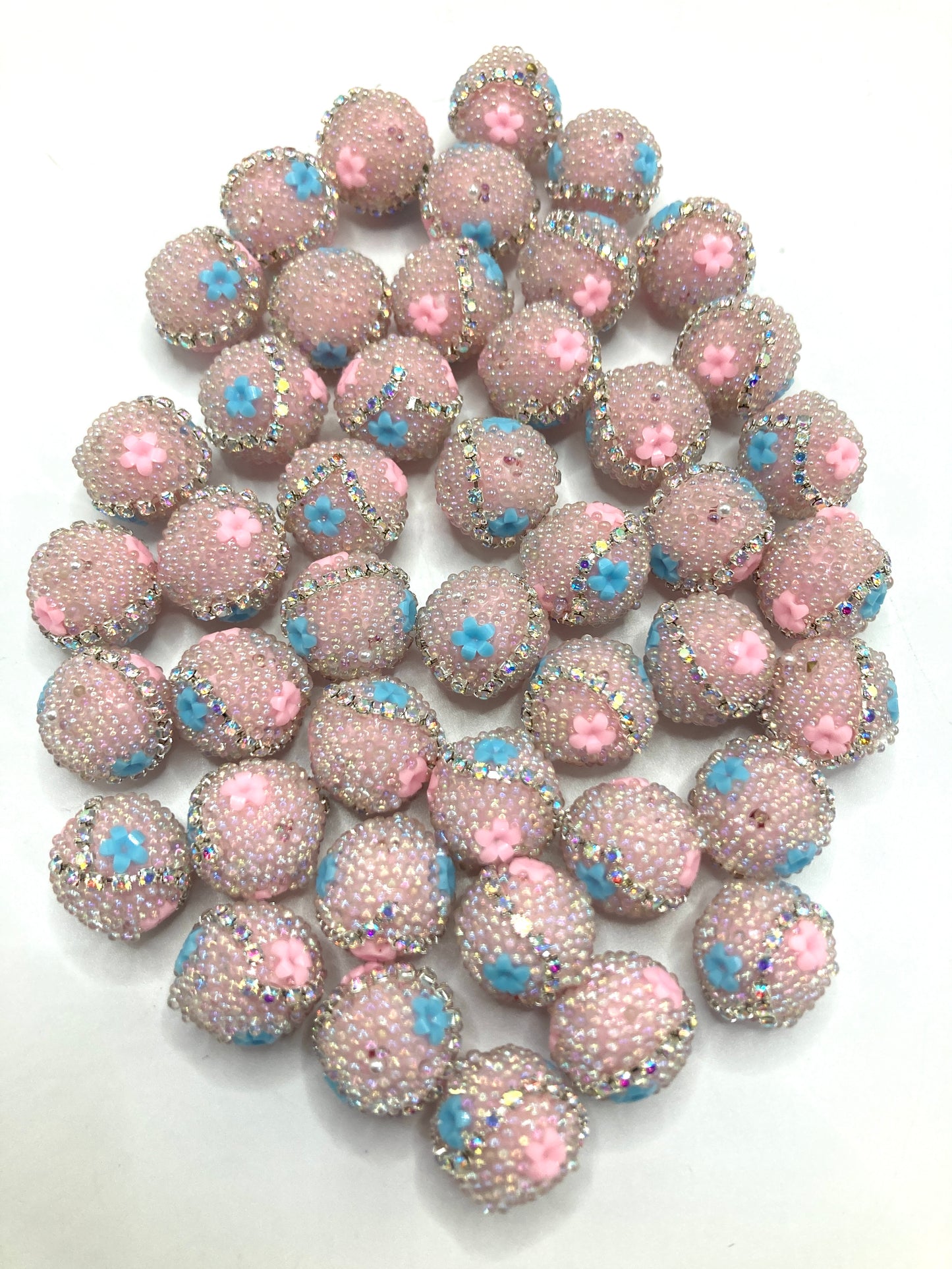 Bubble flowers beads Chain bubble flowers acrylic beads 16mm Random Mix