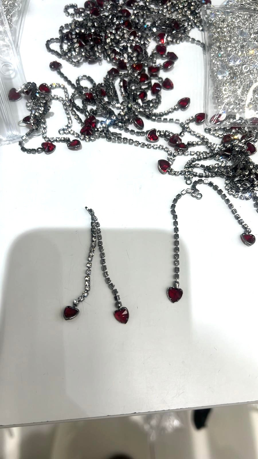 diy charms with fancy dangling dangles bow butterfly rhinestone chain ,random mix