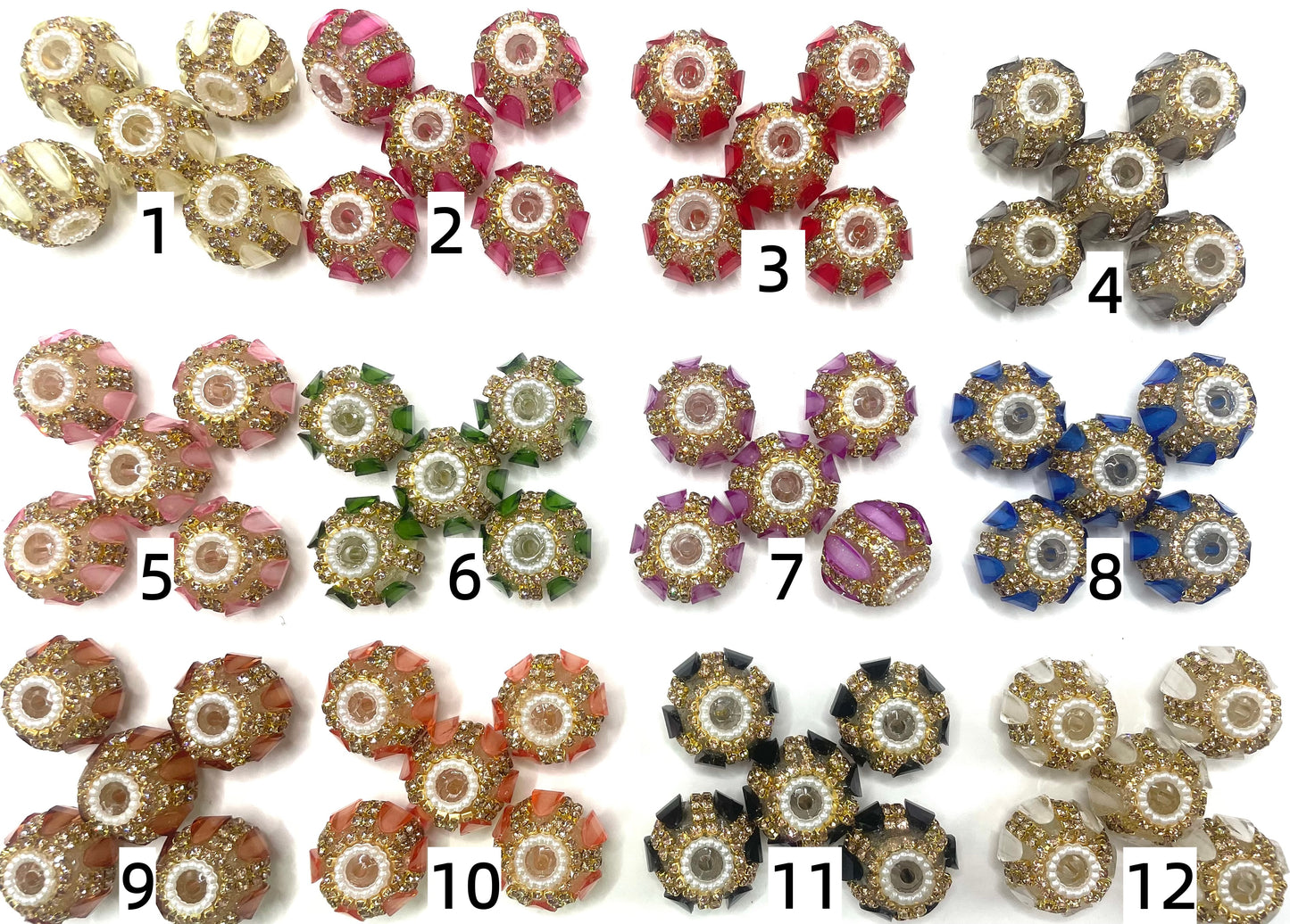 Pumpkin beads Golden Chain Pearl gasket Acrylic pumpkin Double chain beads Random Mix 20mm