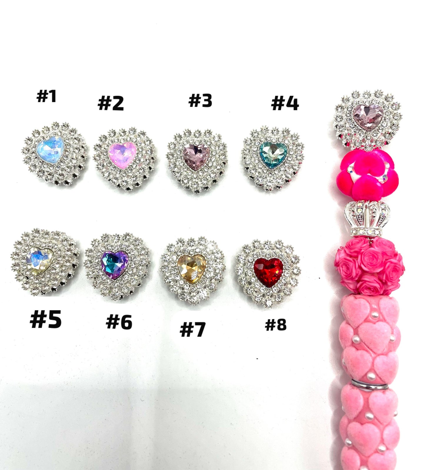 Beaded beadable metallic fancy heart crystal stone rhinestone beads ,colored