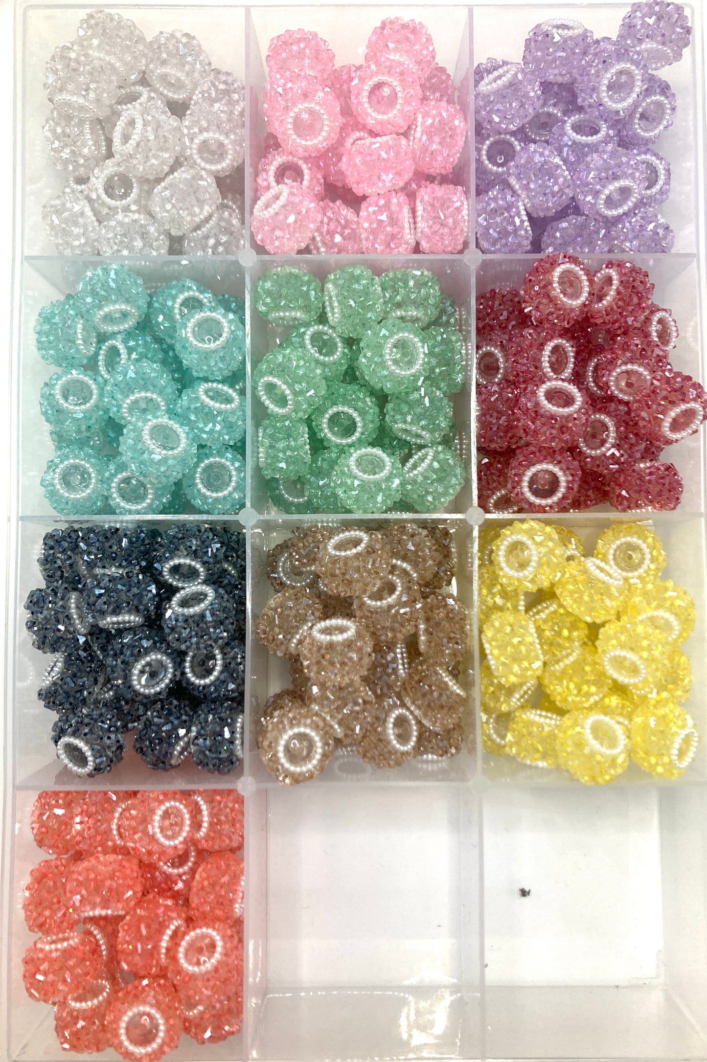 Fancy acrylic crystal beads Heart crystal Shining crystal Pearl gasket beads Random Mix