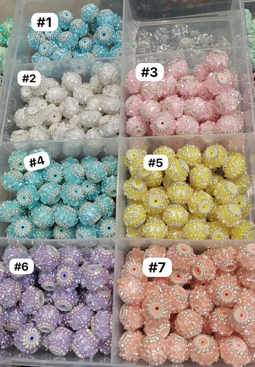 Beaded beadable pearly bow shiny bow fancy beads random mixed