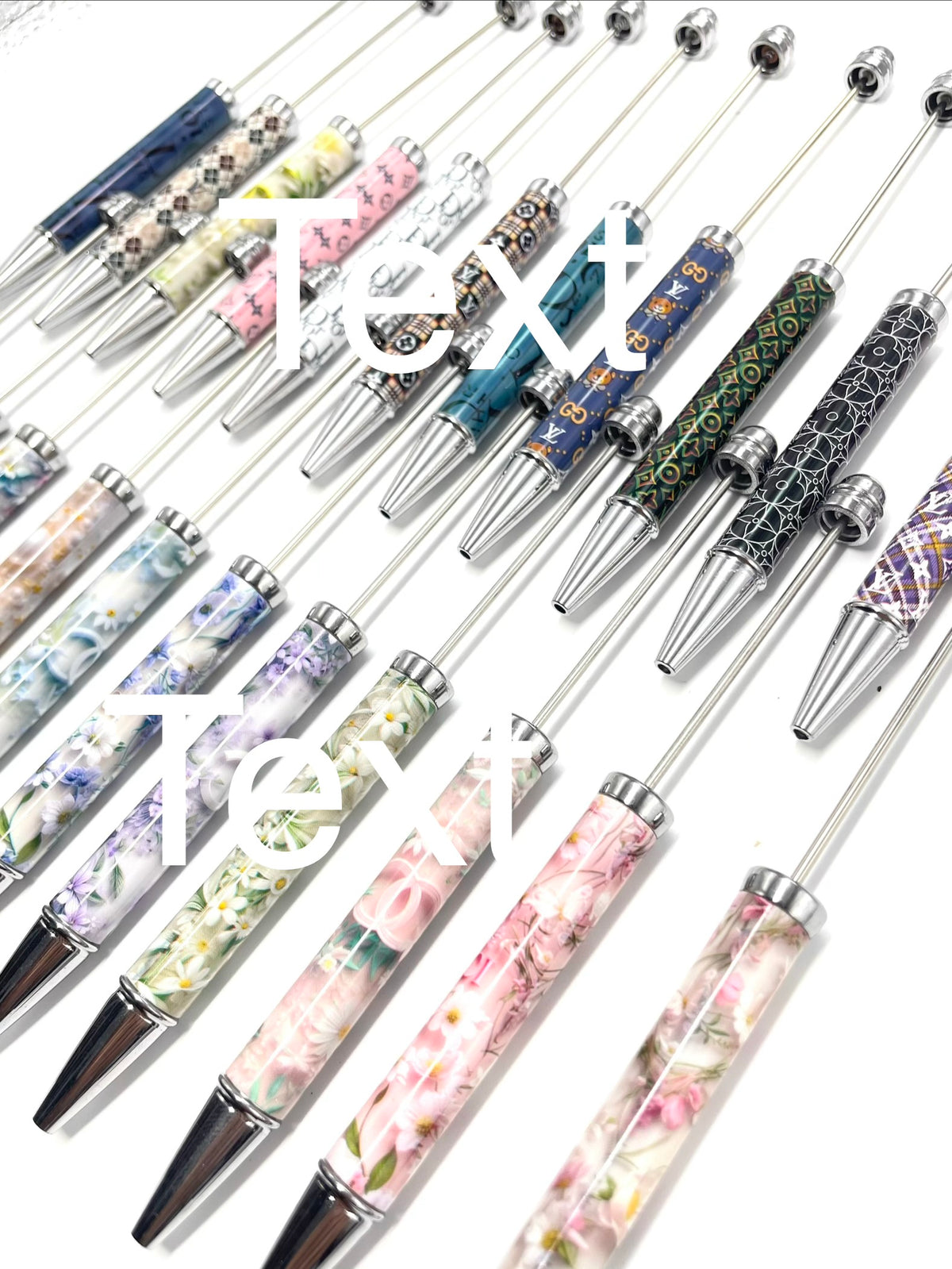 diy beaded beadable pen printed pen princess designer pen