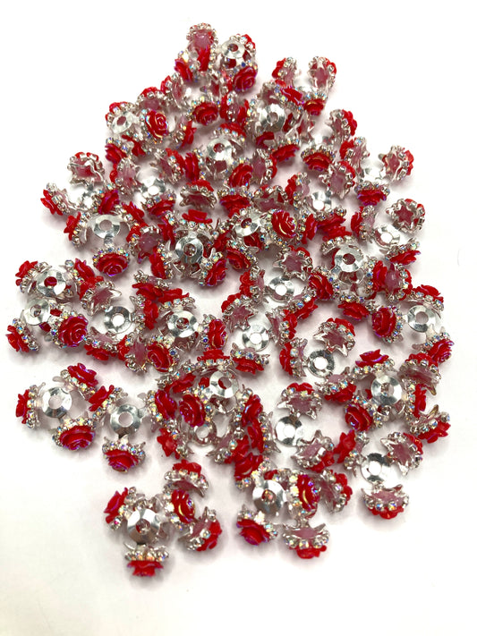 fancy bubble bead Bubble beads Cat's eye beads Rose flower interlocking beads Random Mix 19mm-20mm