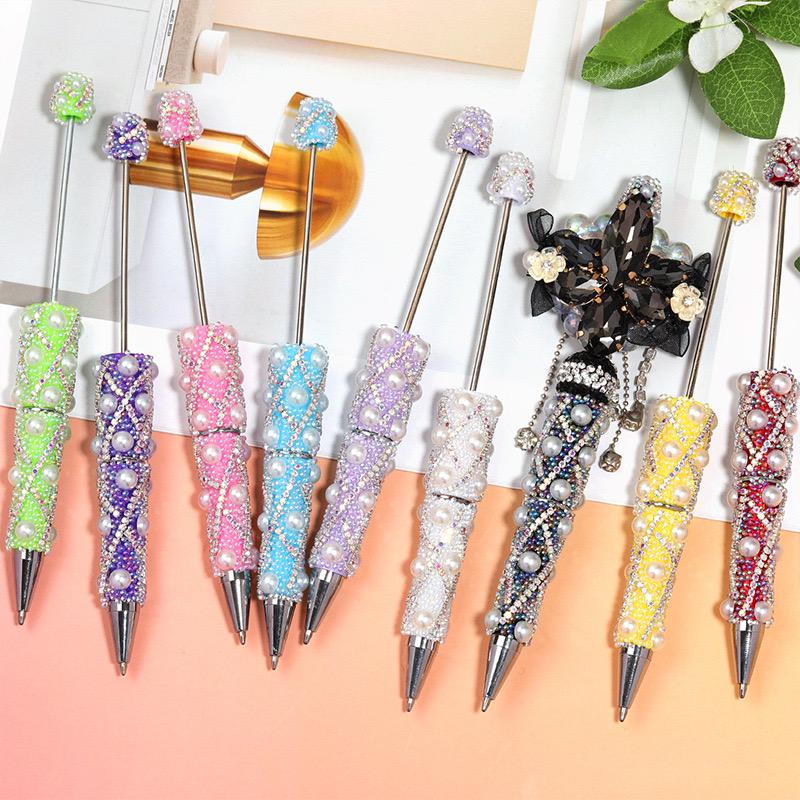 fancy pen diy pen beadable pen ornaments with pearl and bubble and rhinestone chain