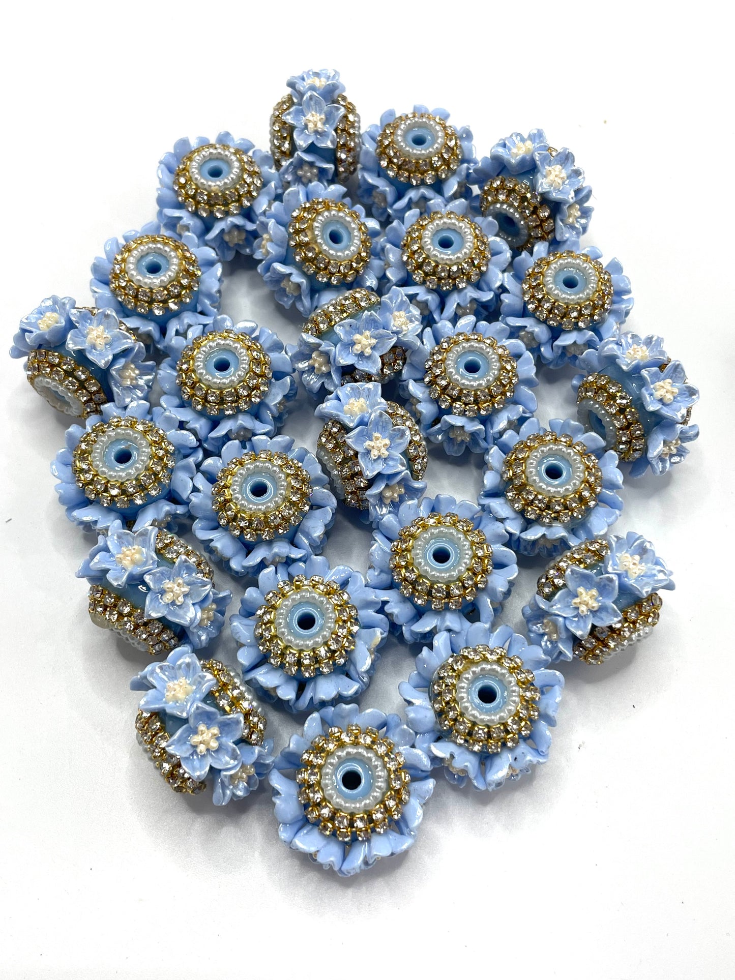 Morning glory Flower beads Golden Chain Attractive flower-shaped beads Random Mix