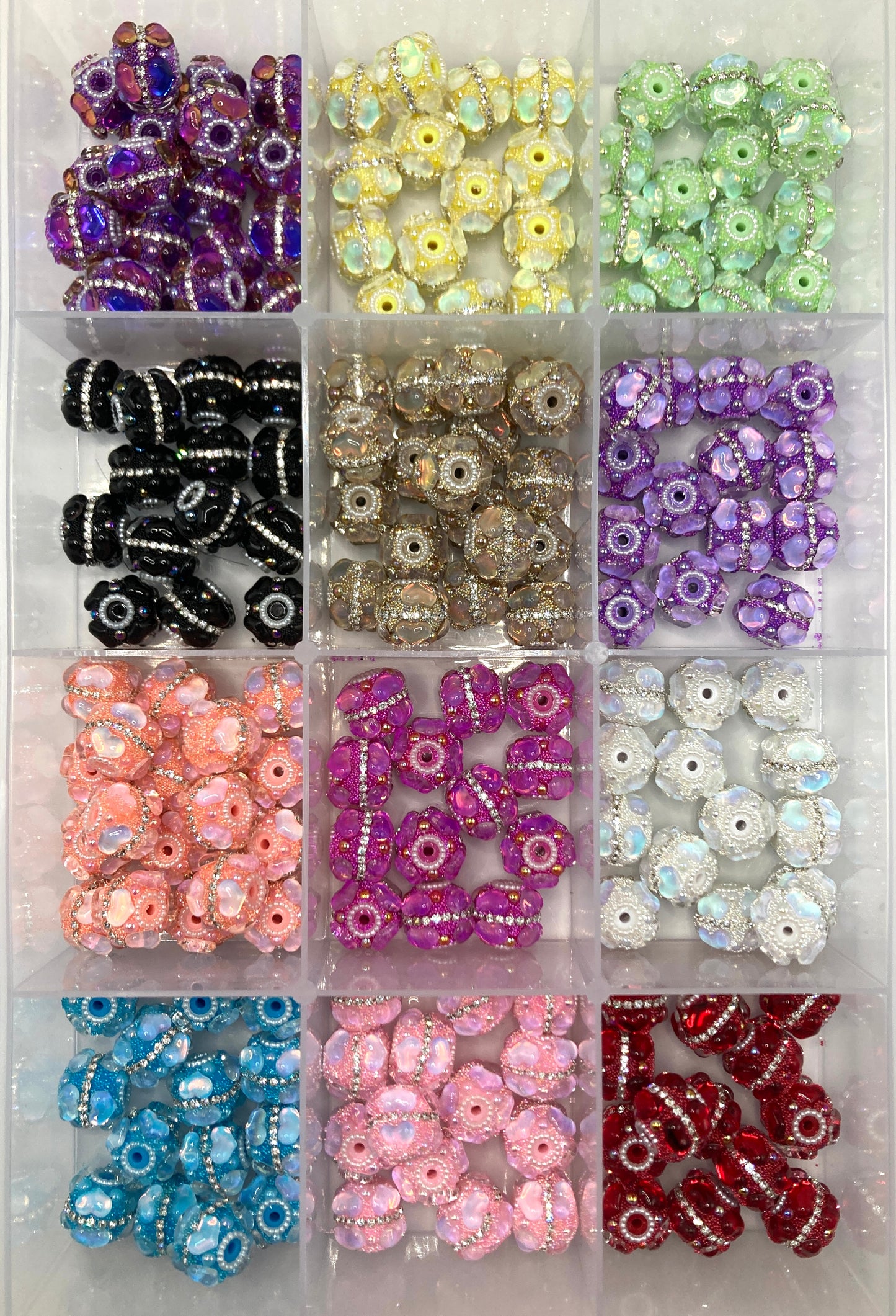 Fancy Beads Bubble Chain beads Heart-shaped acrylic bubble chain with beads Random Mix