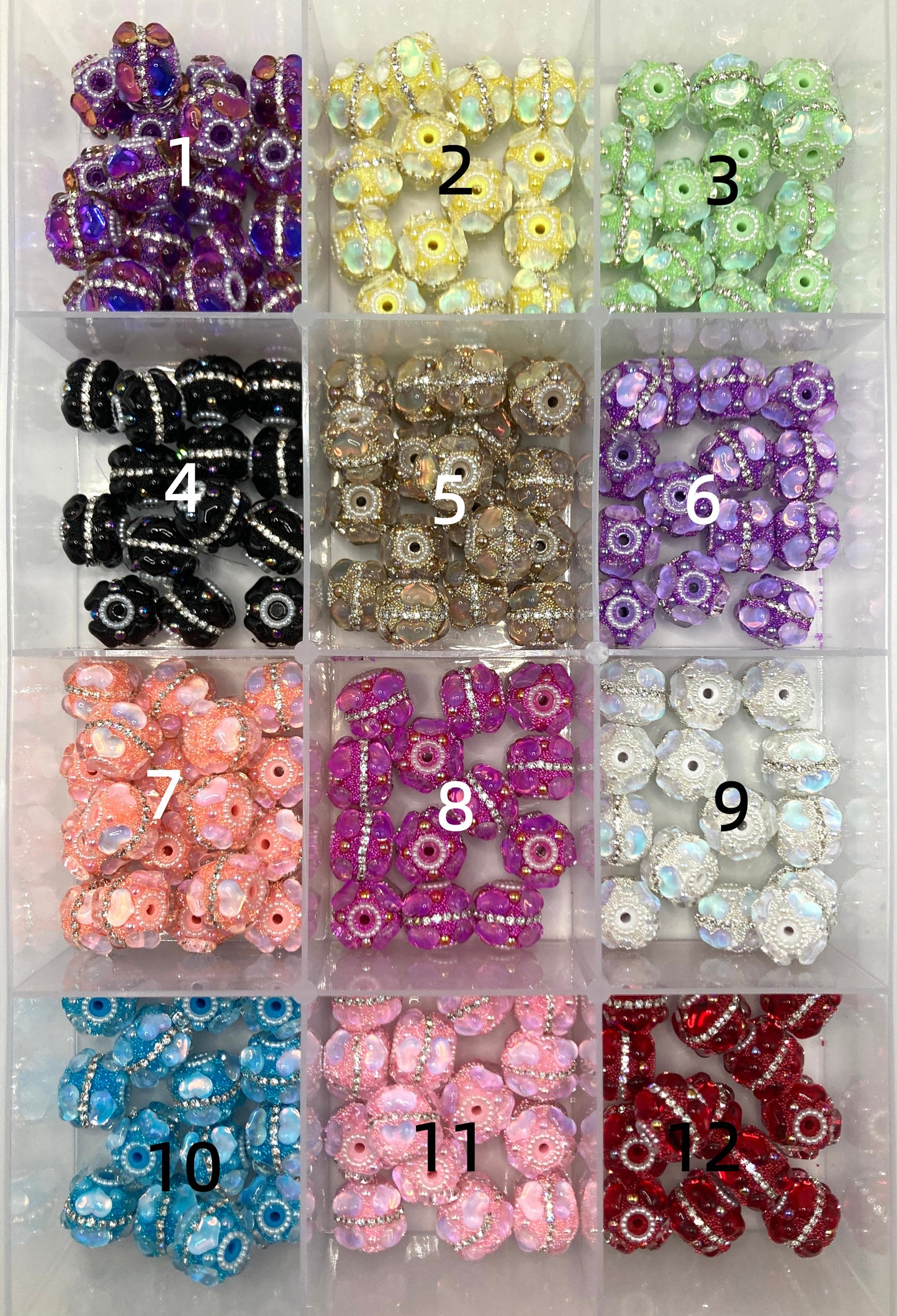 Fancy Beads Bubble Chain beads Heart-shaped acrylic bubble chain with beads Random Mix