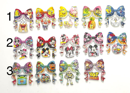 diy beaded beadable arcylic beads characters figures bow set beads sponge mik ,random mix