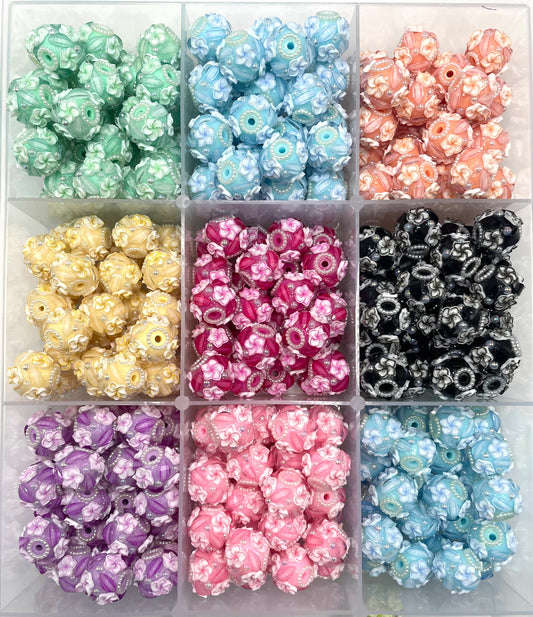 Clay beads Morning glory Bubble Pearl gasket Acrylic flower petal pieces Random Mix