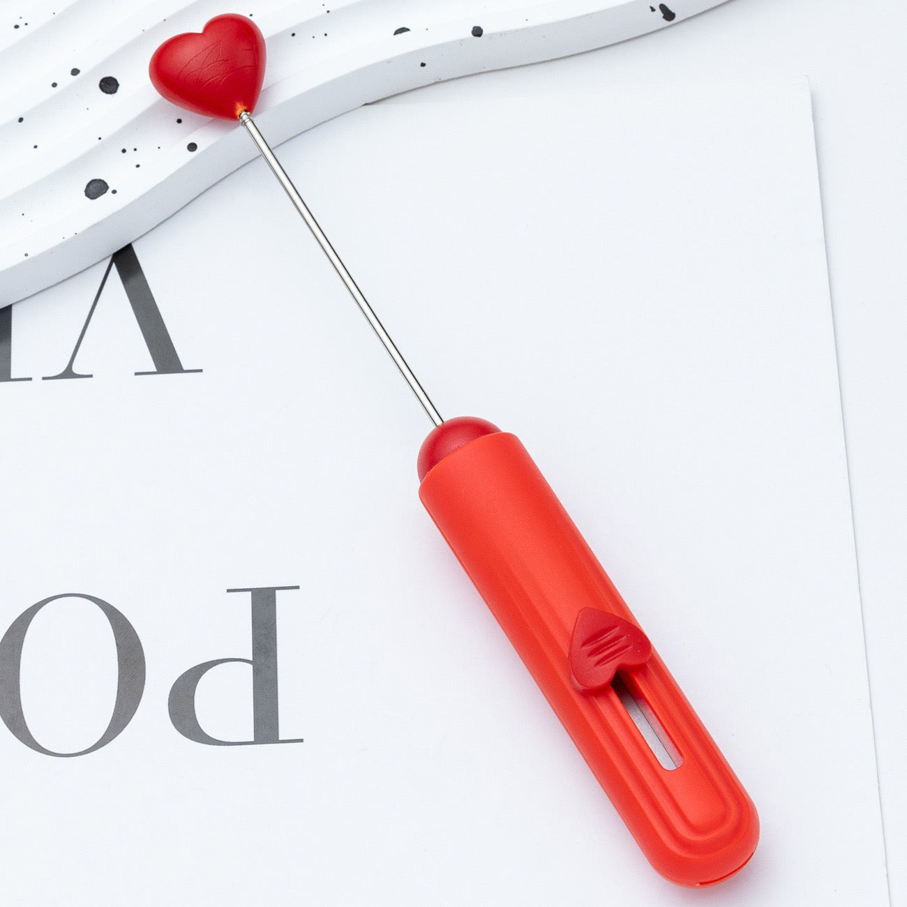 Diy beadable beaded box opener cutter package opener with heart shape top