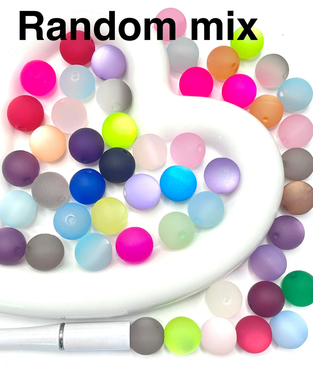diy beaded beadable acrylic bead matte cat eye colorful beads ,random mix ,16mm