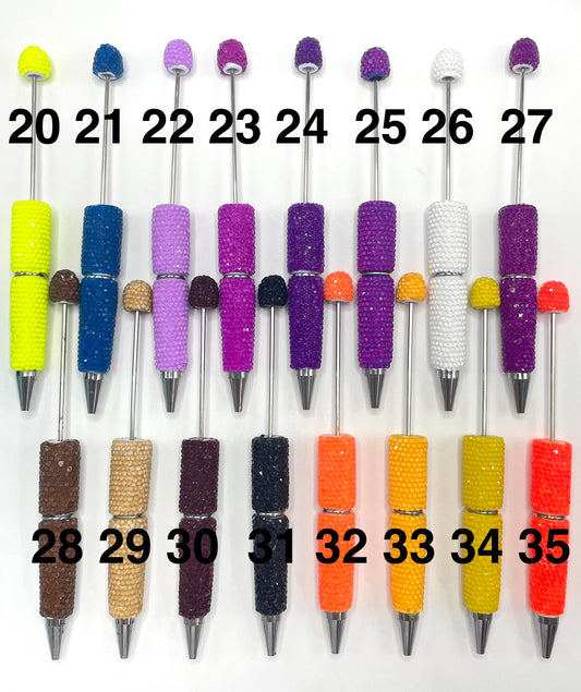#1-#41 beaded beadable jelly rhinestone neon colors clay pen  rhinestone DIY Colorful Clay Writing Tools Random Mix